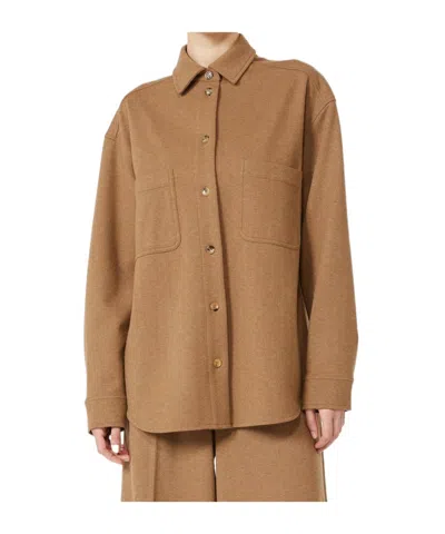 Max Mara Long-sleeve Casual Jacket In Brown