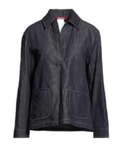 Max Mara Long-sleeve Denim Shirt In Black