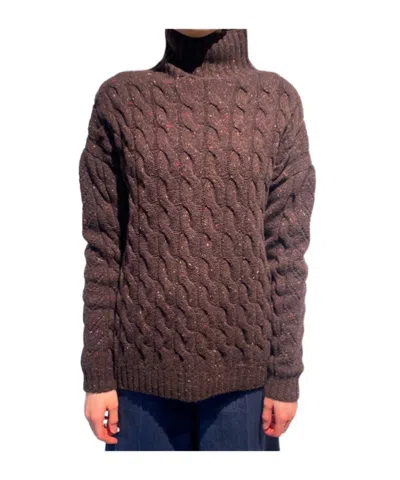 Max Mara Long-sleeve Knit Top In Brown