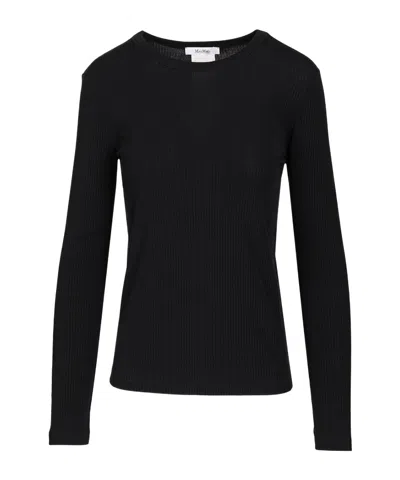 Max Mara Long-sleeve Knit Top In Black