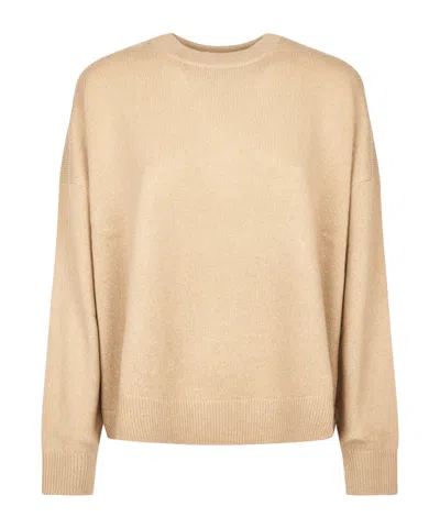 Max Mara Long-sleeve Knit Top In Metallic