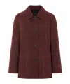 Max Mara Long-sleeve Leather Jacket In Brown