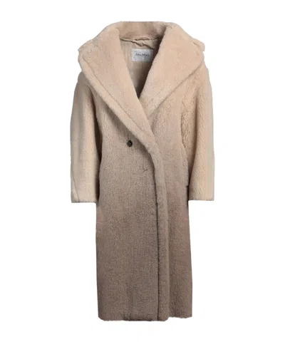 Max Mara Longsleeve Overcoat In Nude