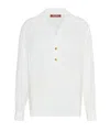 Max Mara Studio Long-sleeve Silk Polo In White