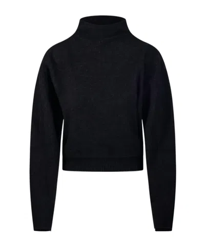 Max Mara High-neck Ribbed-trim Sweater In Black