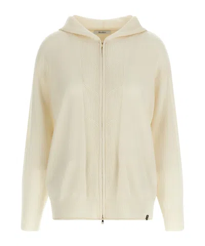 Max Mara Long-sleeved Cardigan In White