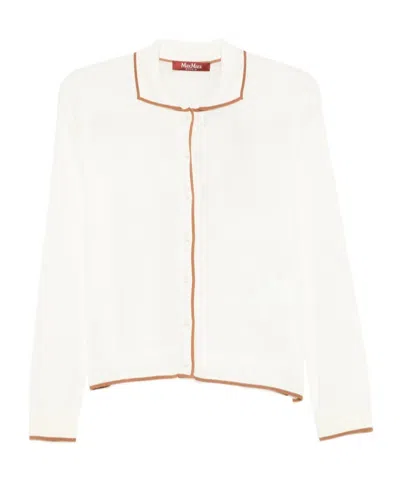 Max Mara Long-sleeved Cardigan In White