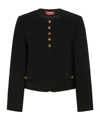 Max Mara Long-sleeved Casual Jacket In Black