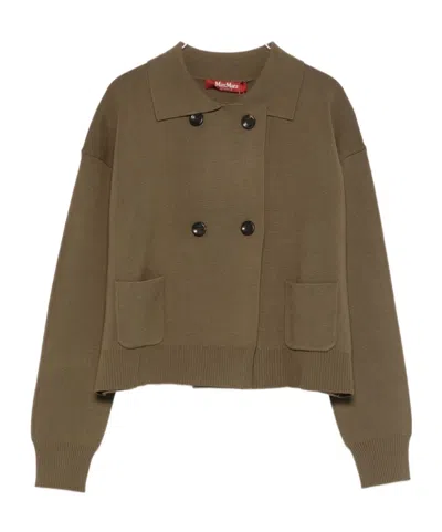 Max Mara Long-sleeved Casual Jacket In Brown