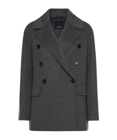 Max Mara Long-sleeved Casual Jacket In Gray