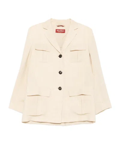 Max Mara Long-sleeved Casual Jacket In Neutral