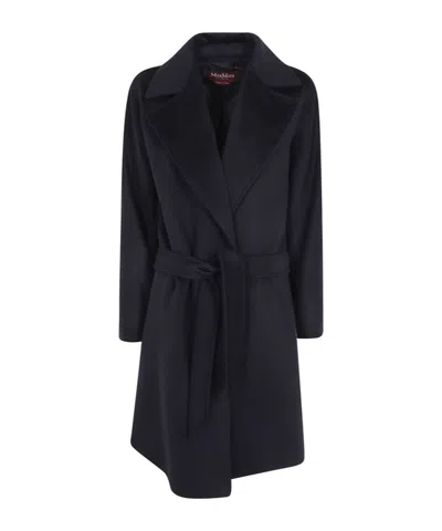 Max Mara Long-sleeved Coat In Black