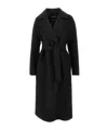 Max Mara Studio Cles Single-breasted Wool Coat In Black