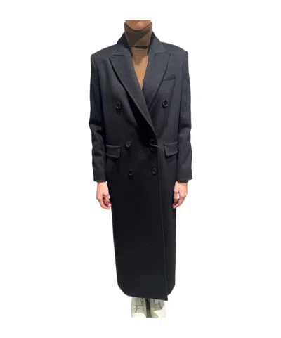 Max Mara Long-sleeved Coat In Black
