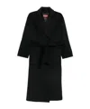 Max Mara Studio Double-drape Wool Cashmere Silk Jacket With Belt In Black