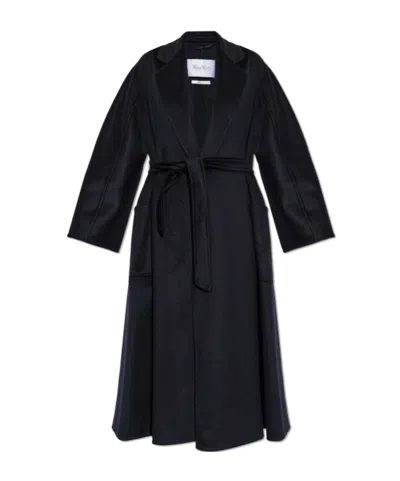 Max Mara Long-sleeved Coat In Blue