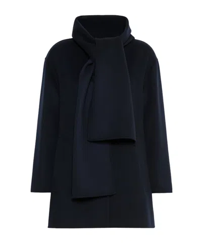 Max Mara Long-sleeved Coat In Blue