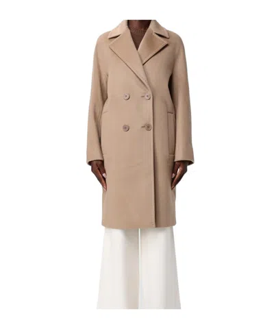Max Mara Long-sleeved Coat In Brown