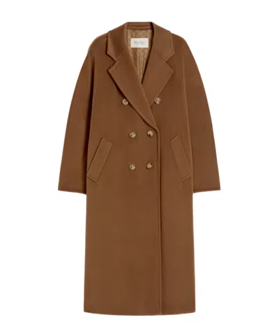 Max Mara Long-sleeved Coat In Brown