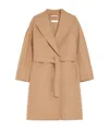 Max Mara Short Double-faced Wool Coat In Brown
