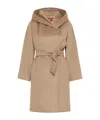 Max Mara Studio Double-drap Virgin Wool Belted Jacket With Side Welt Pockets In Brown