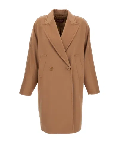 Max Mara Long-sleeved Coat In Brown