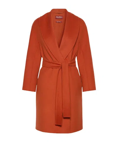 Max Mara Long-sleeved Coat In Brown