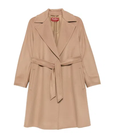 Max Mara Long-sleeved Coat In Brown