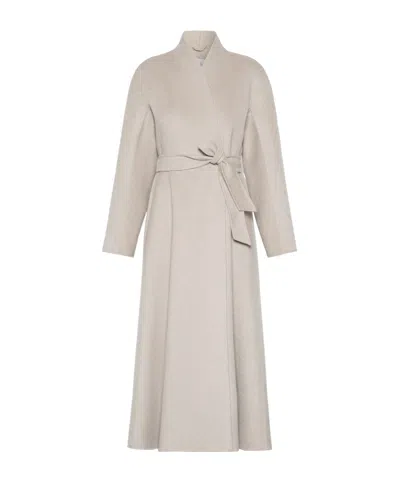 Max Mara Long-sleeved Coat In Brown