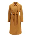 Max Mara Studio Double Breasted Wool Coat In Orange