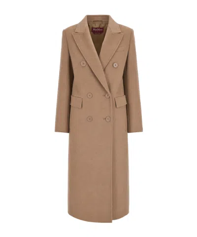 Max Mara Long-sleeved Coat In Brown