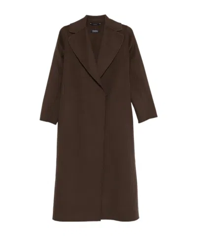 Max Mara Long-sleeved Coat In Brown