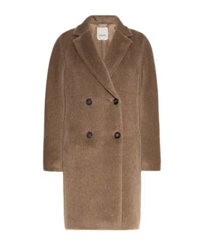 Max Mara Long-sleeved Coat In Brown
