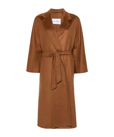 Max Mara Long-sleeved Coat In Brown
