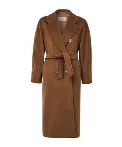 Max Mara Long-sleeved Coat In Brown