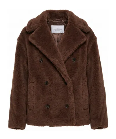 Max Mara Long-sleeved Coat In Brown