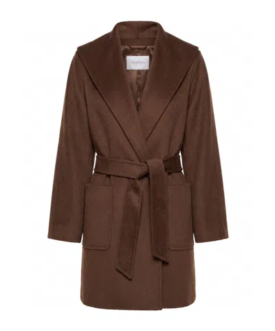 Max Mara Long-sleeved Coat In Brown