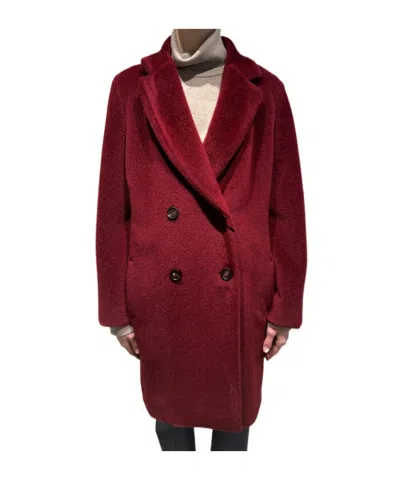 Max Mara Long-sleeved Coat In Burgundy