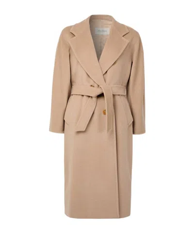 Max Mara Long-sleeved Coat In Nude