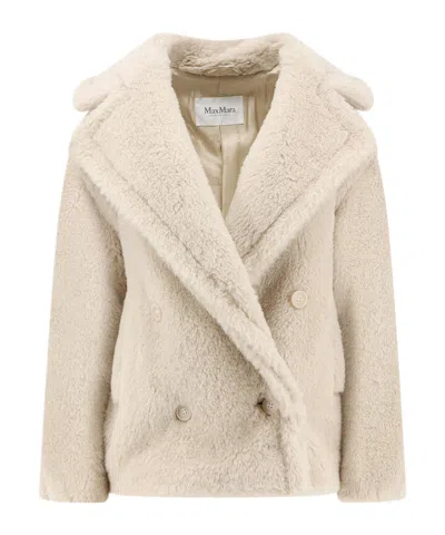 Max Mara Long-sleeved Coat In Nude