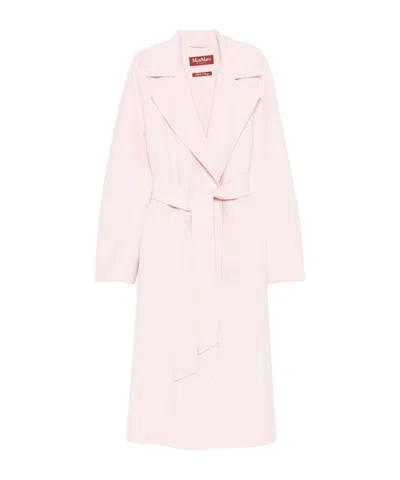Max Mara Long-sleeved Coat In Pink