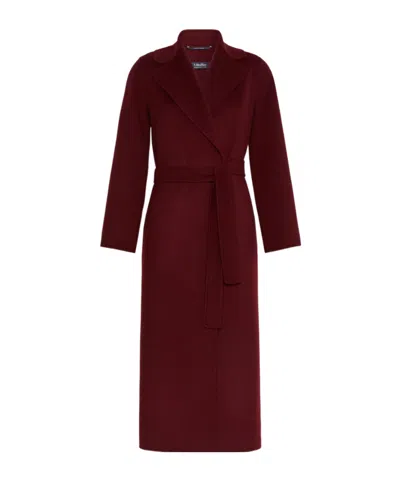 Max Mara Manteau Peignoir En Drap De Laine In Burgundy