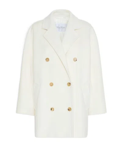 Max Mara Long-sleeved Coat In White
