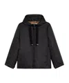 Max Mara Black Jacket With Oversized Silhouette And Drawstring Hood In Black