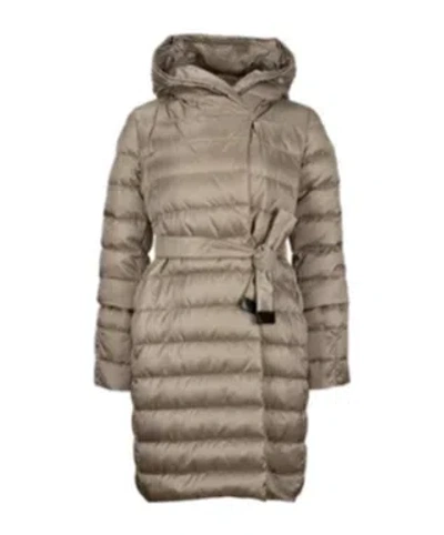 Max Mara Long-sleeved Cotton-padded Jacket In Brown