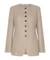 Max Mara Cashmere Single-breasted Collarless Jacket In Neutral