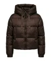 Max Mara Long-sleeved Down Jacket In Brown