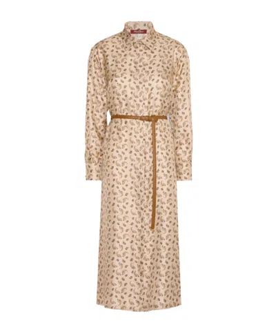 Max Mara Long-sleeved Dress In Neutral