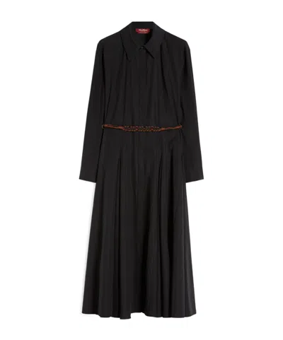 Max Mara Long-sleeved Dress In Black