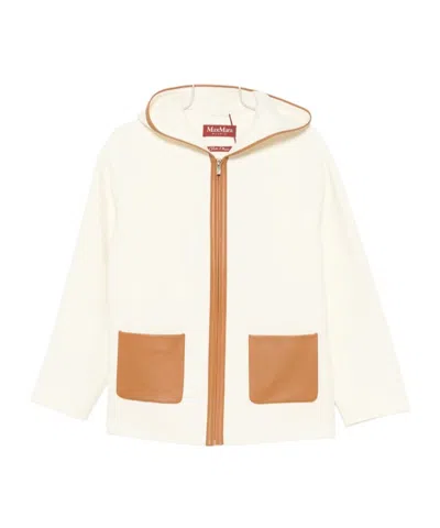 Max Mara Long-sleeved Hooded Casual Jacket In Neutral